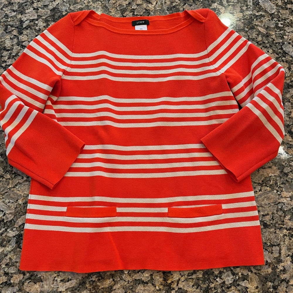 J Crew EUC stripes top with front pockets XS